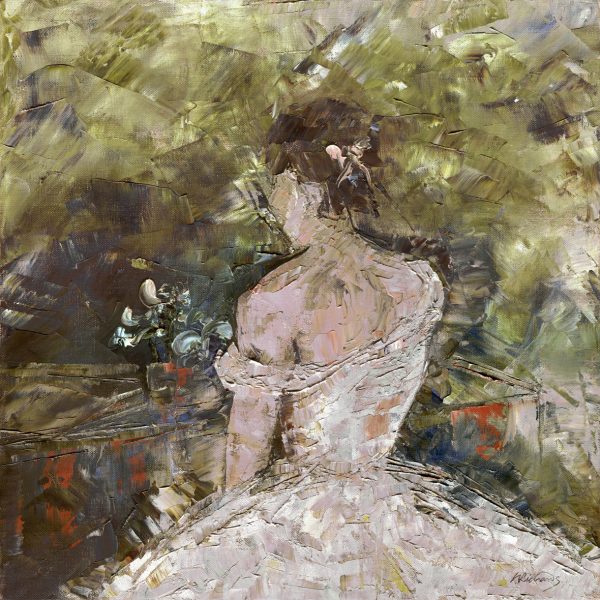 Girl with Flowers - oil on box linen canvas