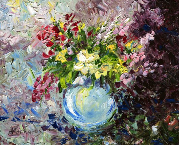 Flowers in a Blue Vase - print