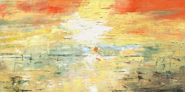 Boats and The Setting Sun - canvas print