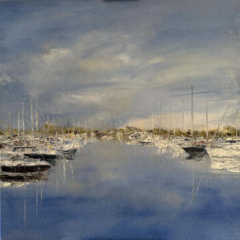 Summer Morning at the Marina - Oil on Canvas